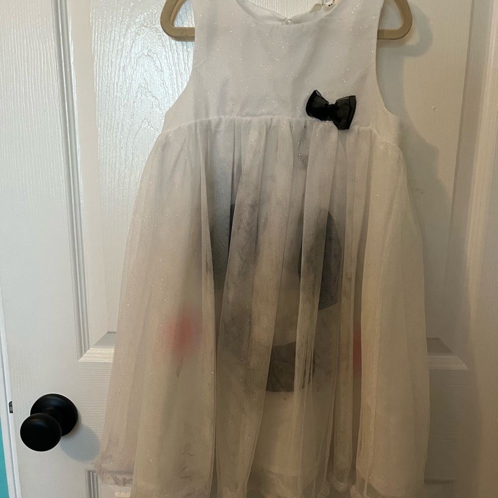 H&M White Tulle Bow Dress - Size 6-7Y (EUR 122 / US 6-7Y)